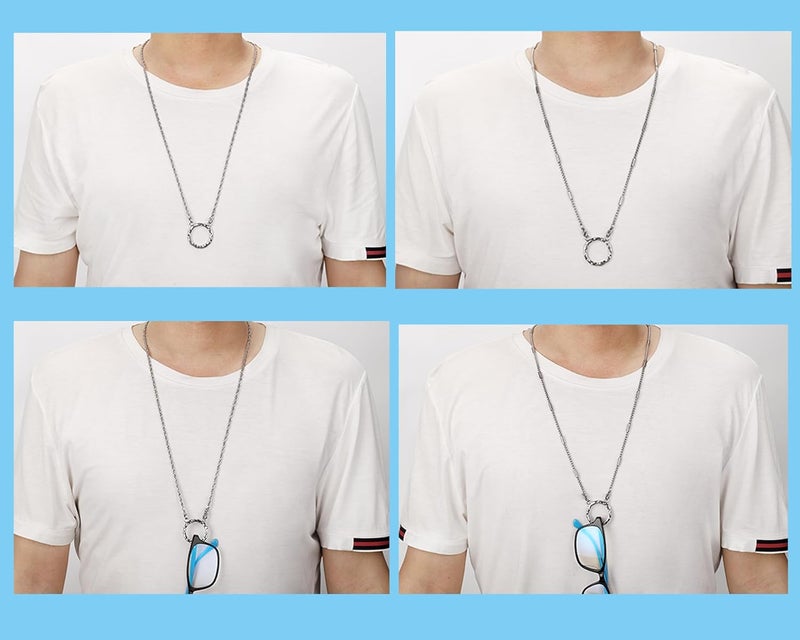 Hongeely Glasses Holder Chain Loop Eyeglasses Necklace Ring for Women Reading Glasses Sunglasses Necklace for Men - Image 4